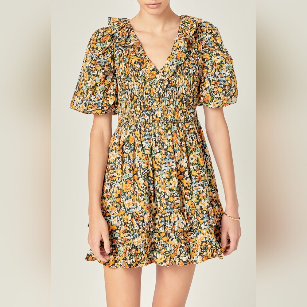 English Factory floral mini dress